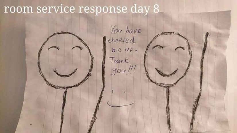 Bored on a business trip, the guest began to leave funny messages to the maids