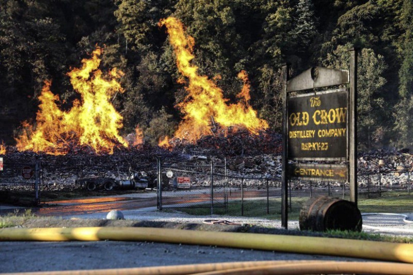 Bourbon in rivers and ethanol in the air: Jim Beam whiskey warehouses burn in Kentucky