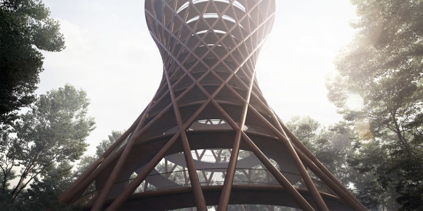 Caminar-No quiero: aparecerá una torre en espiral para caminar en el bosque danés