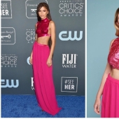 Candy Girl: the model strolled around London in a racy foil top like Zendaya's Candy Girl: the model strolled around London in a racy foil top like Zendaya's