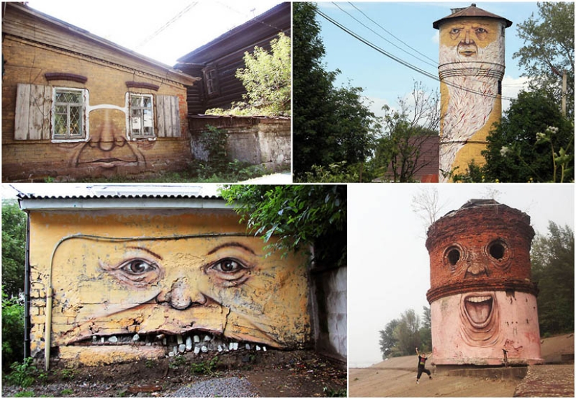 Caras en edificios por Nikita Nomerz