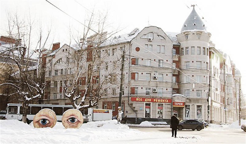 Caras en edificios por Nikita Nomerz