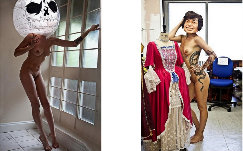 Chicas desnudas con máscaras de Ben Hopper