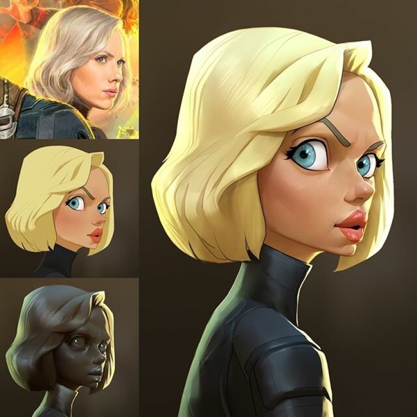 Chinese artist Xi Ding portrays celebrities in characteristic cartoons Chinese artist Xi Ding portrays celebrities in characteristic cartoons