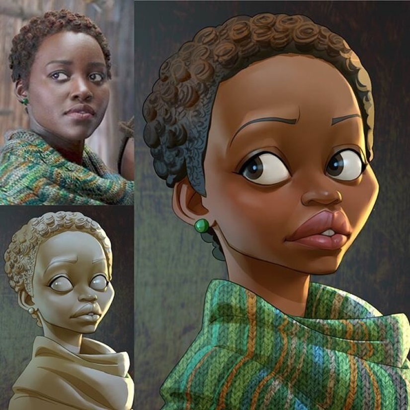 Chinese artist Xi Ding portrays celebrities in characteristic cartoons Chinese artist Xi Ding portrays celebrities in characteristic cartoons