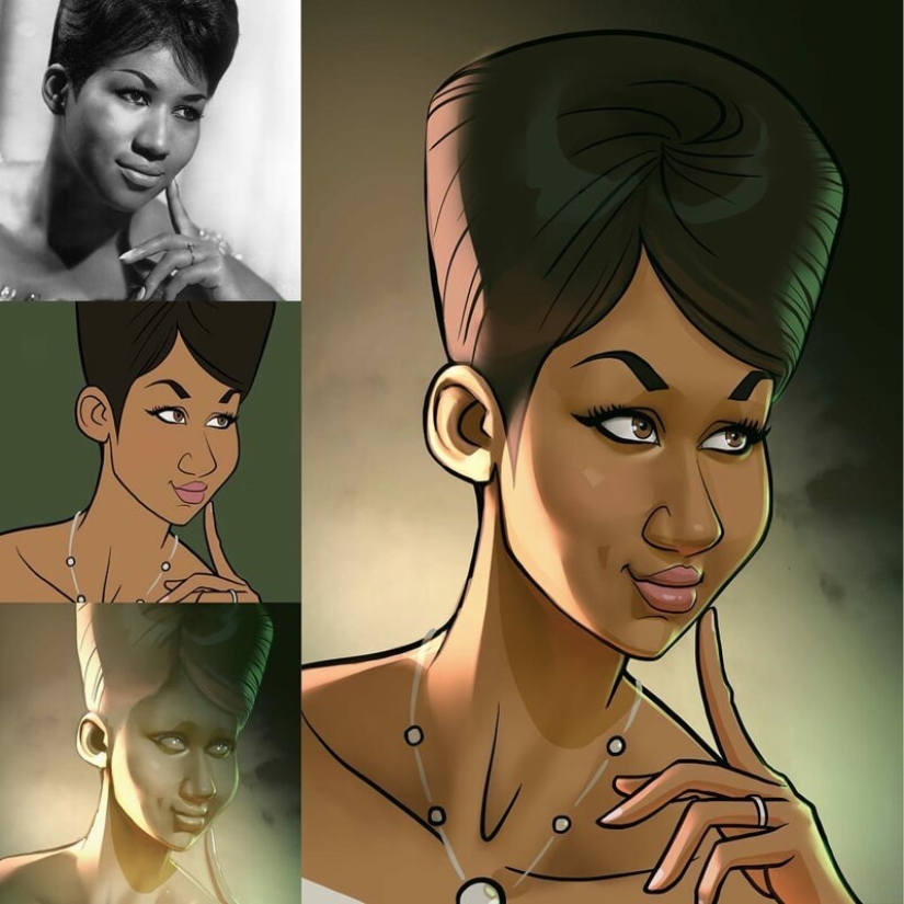 Chinese artist Xi Ding portrays celebrities in characteristic cartoons Chinese artist Xi Ding portrays celebrities in characteristic cartoons