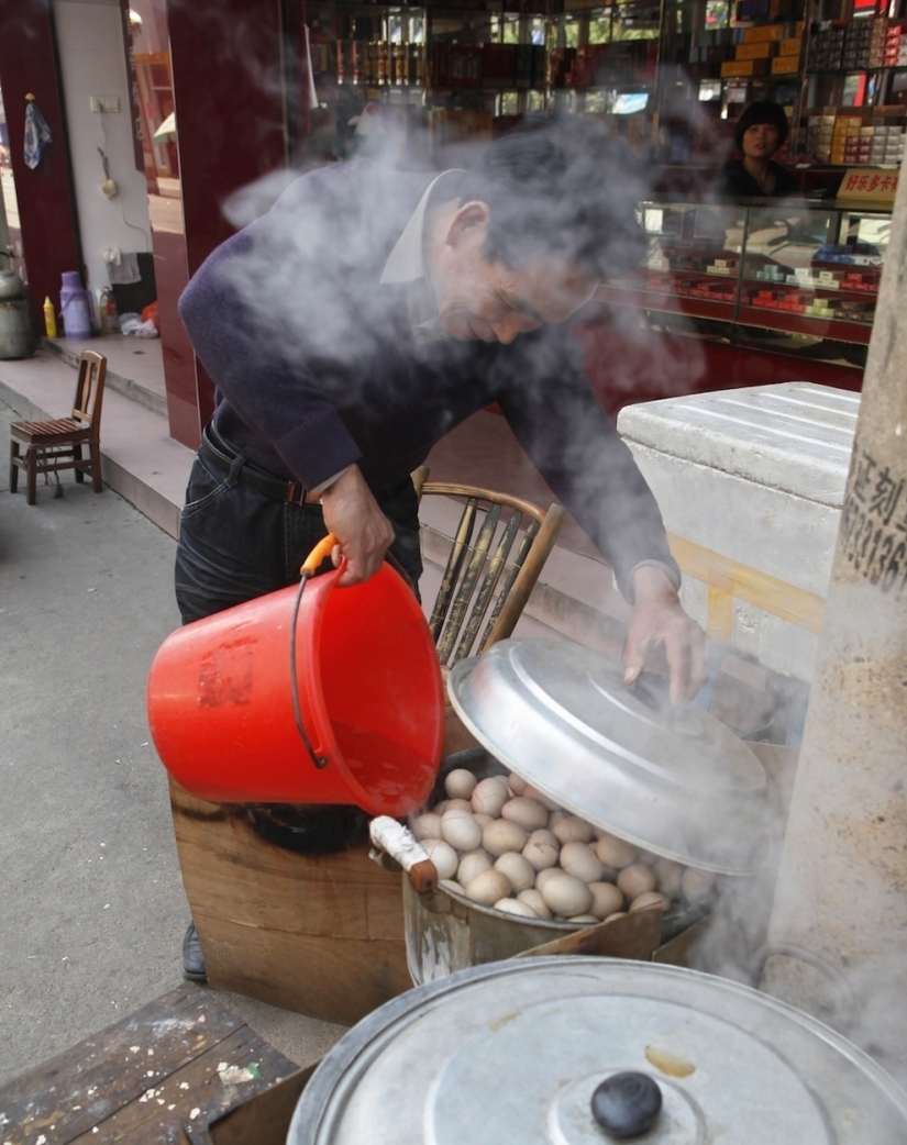 Chinese delicacy — eggs boiled in the urine of virgins