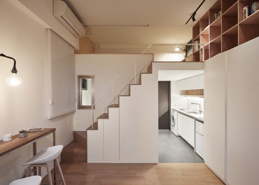 Cómo aprovechar al máximo un mínimo de espacio: un apartamento totalmente funcional en Taiwán con una superficie de solo 22 metros cuadrados