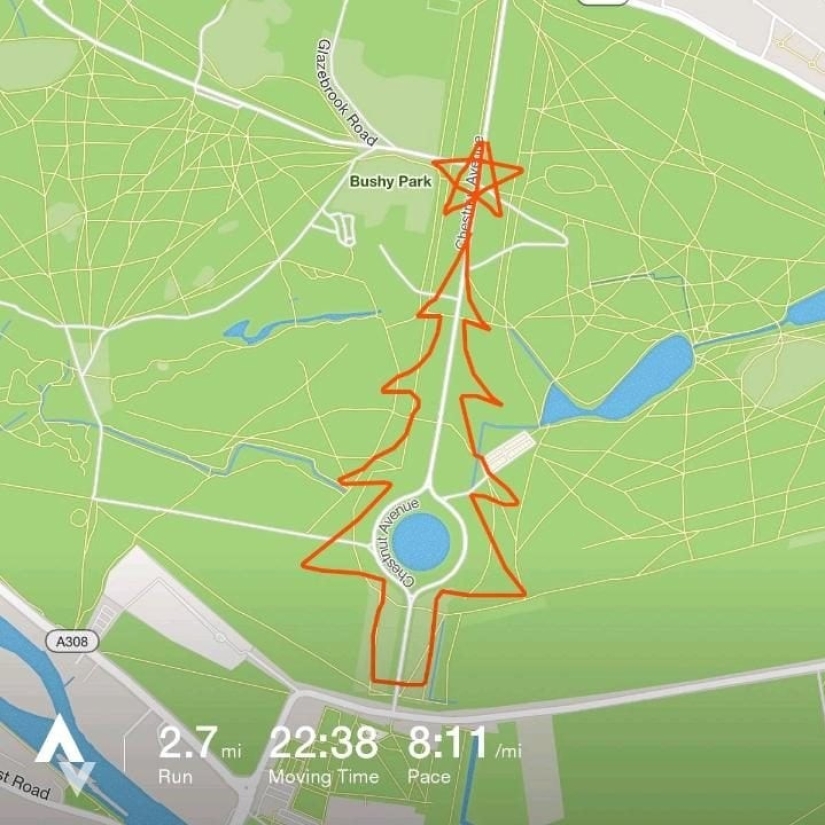 Cómo hacer dibujos para Navidad mientras corres con un rastreador GPS
