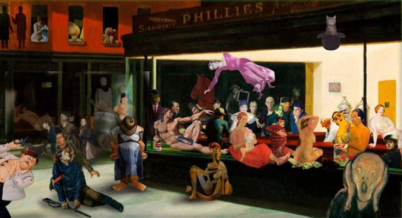 Cómo los héroes de las pinturas de Gauguin, Munch, Picasso y Van Gogh terminaron juntos de noche en un bar Cómo los héroes de las pinturas de Gauguin, Munch, Picasso y Van Gogh terminaron juntos de noche en un bar
