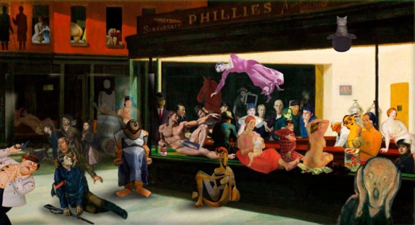 Cómo los héroes de las pinturas de Gauguin, Munch, Picasso y Van Gogh terminaron juntos de noche en un bar Cómo los héroes de las pinturas de Gauguin, Munch, Picasso y Van Gogh terminaron juntos de noche en un bar