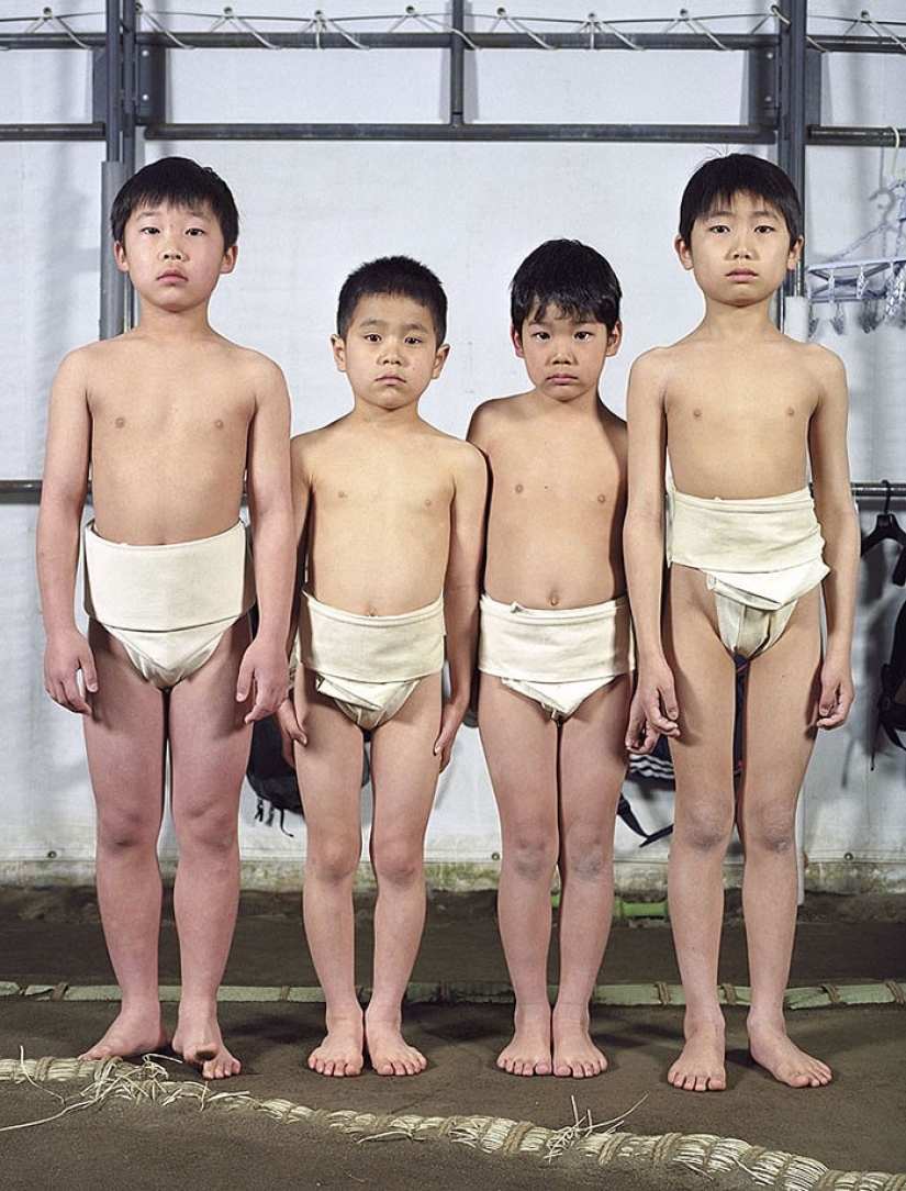 Cómo se ven los luchadores de sumo en la infancia y la juventud