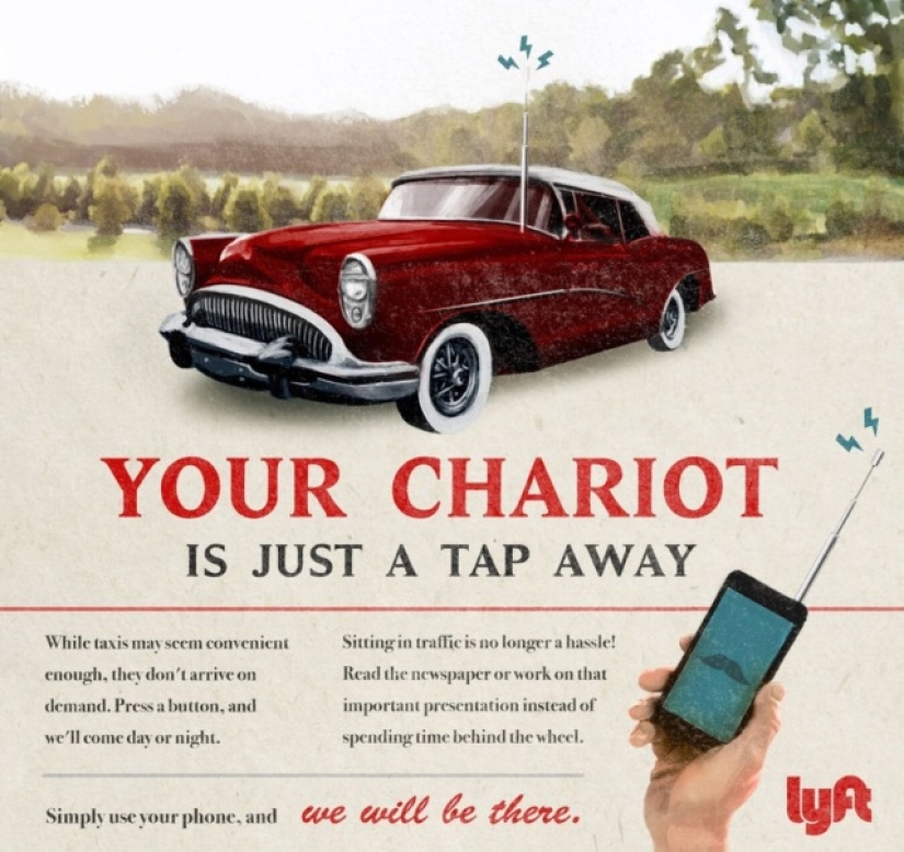 Cómo se verían los anuncios de Tesla, Airbnb y Snapchat en la década de 1950