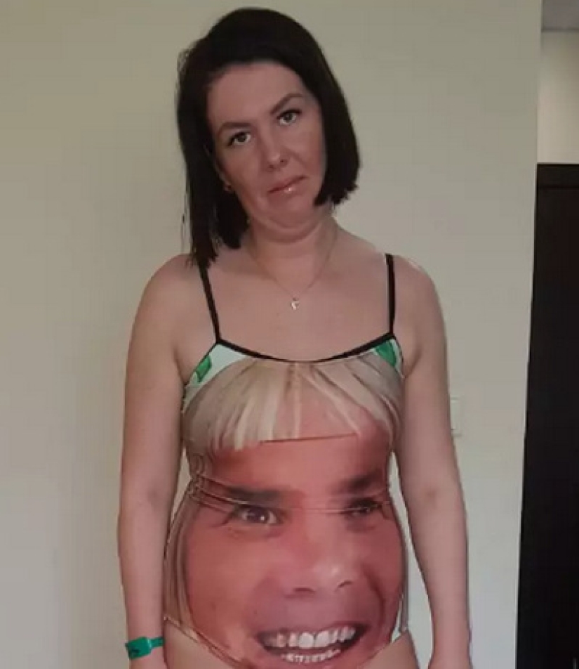 Dad didn't raise a flower for you: the father gave his daughter a swimsuit with his face to scare away guys Dad didn't raise a flower for you: the father gave his daughter a swimsuit with his face to scare away guys