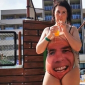 Dad didn't raise a flower for you: the father gave his daughter a swimsuit with his face to scare away guys