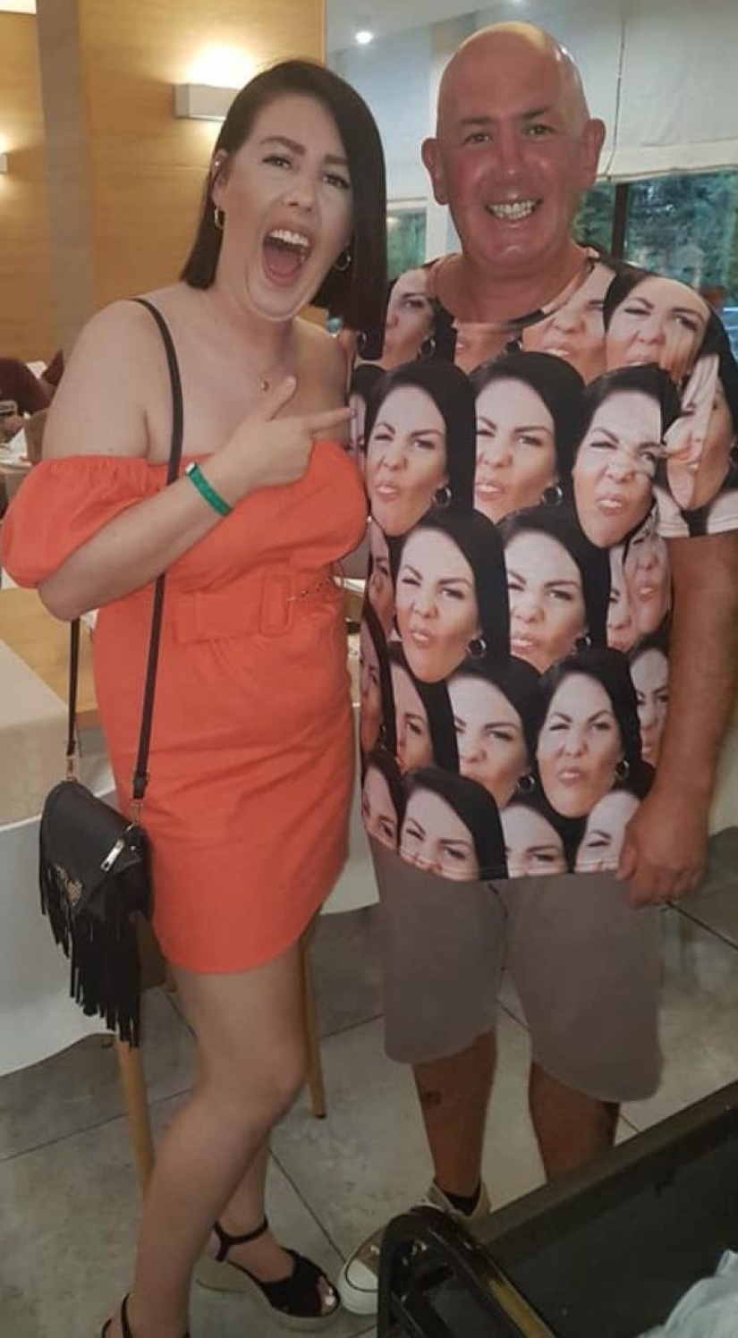 Dad didn't raise a flower for you: the father gave his daughter a swimsuit with his face to scare away guys Dad didn't raise a flower for you: the father gave his daughter a swimsuit with his face to scare away guys