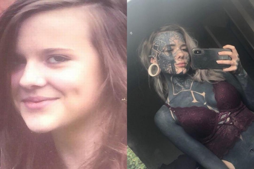 Daddy's daughter: the girl wanted to be like her tattooed father, but overdid it