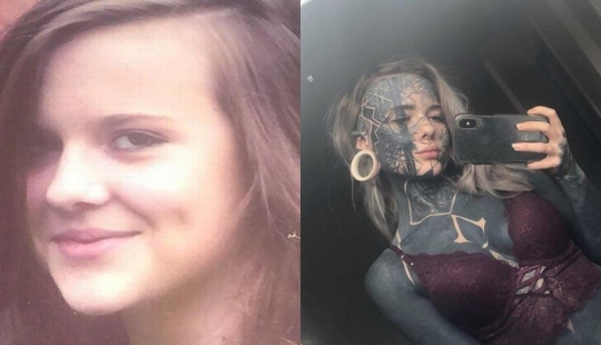 Daddy's daughter: the girl wanted to be like her tattooed father, but overdid it Daddy's daughter: the girl wanted to be like her tattooed father, but overdid it