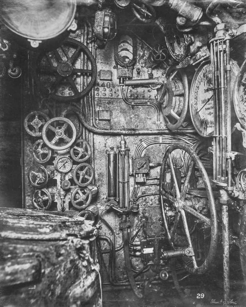 Dentro de un submarino alemán de la Primera Guerra Mundial