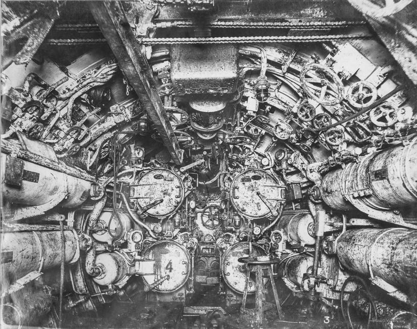 Dentro de un submarino alemán de la Primera Guerra Mundial