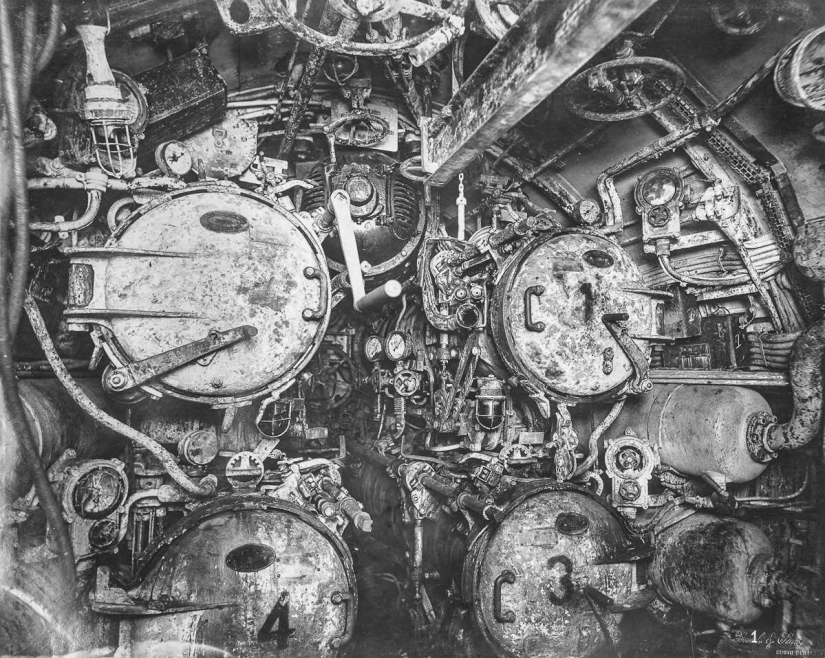 Dentro de un submarino alemán de la Primera Guerra Mundial