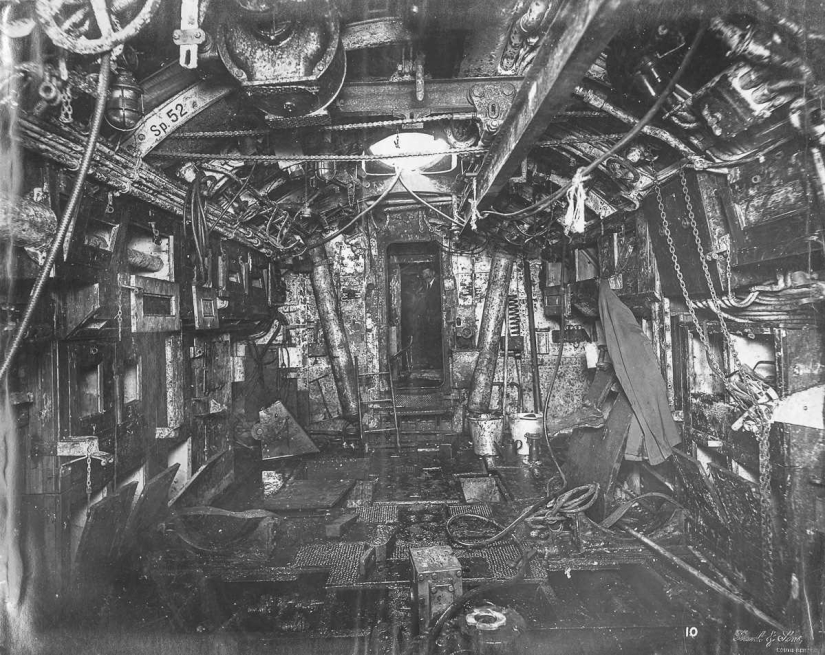 Dentro de un submarino alemán de la Primera Guerra Mundial