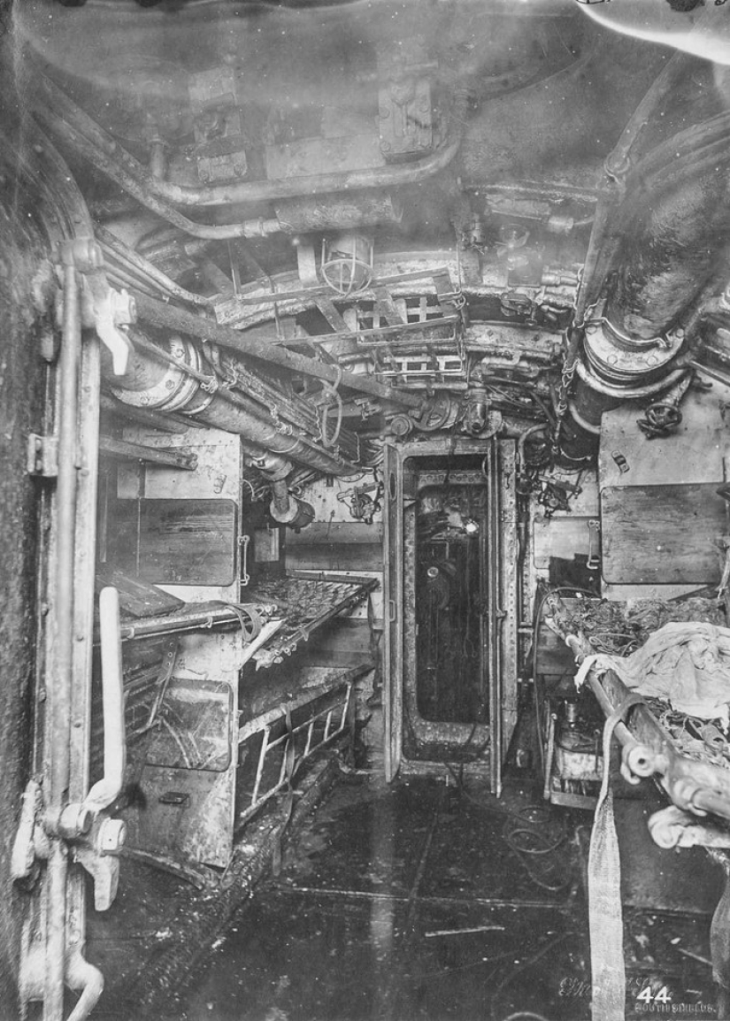 Dentro de un submarino alemán de la Primera Guerra Mundial