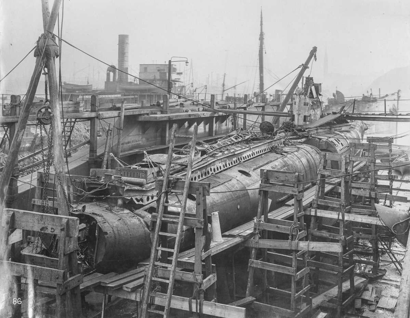 Dentro de un submarino alemán de la Primera Guerra Mundial
