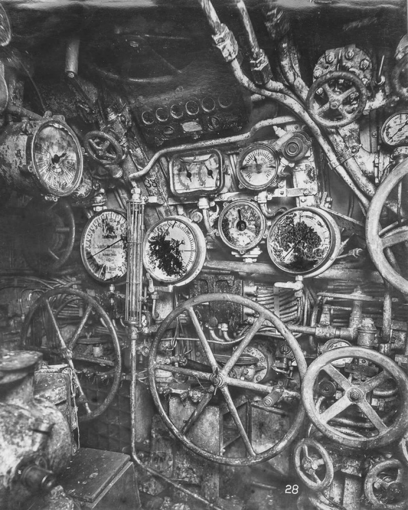 Dentro de un submarino alemán de la Primera Guerra Mundial