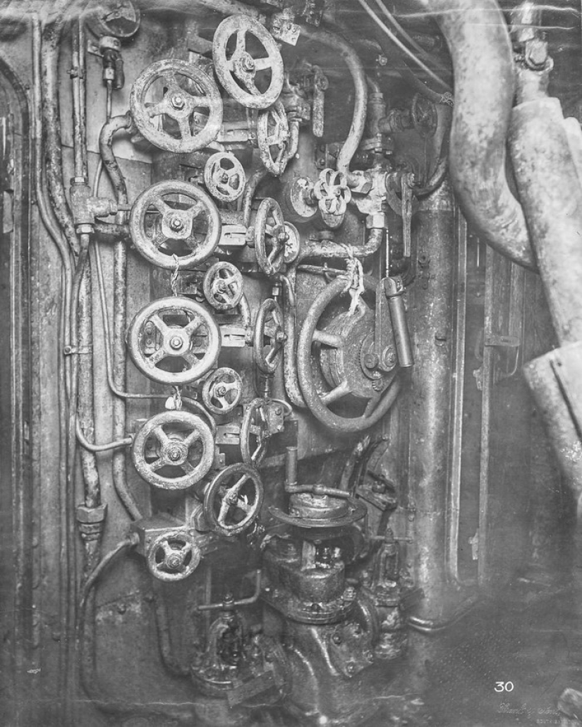 Dentro de un submarino alemán de la Primera Guerra Mundial