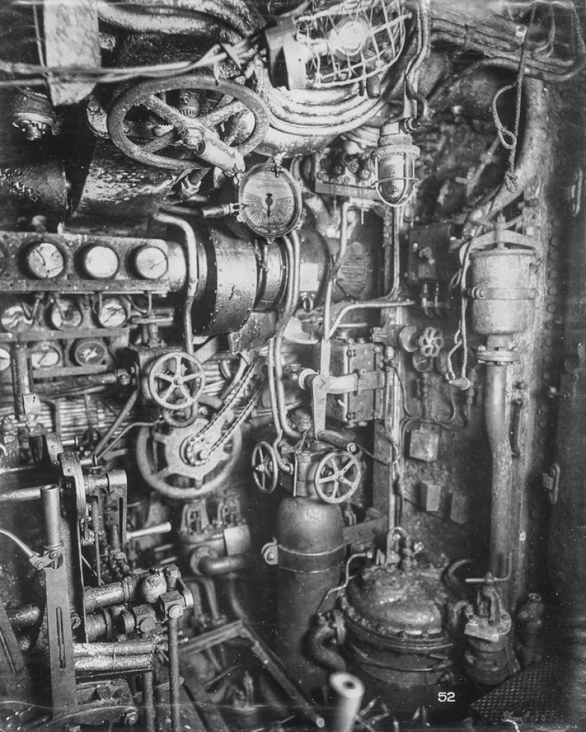 Dentro de un submarino alemán de la Primera Guerra Mundial