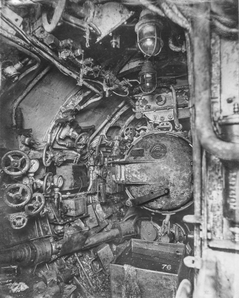 Dentro de un submarino alemán de la Primera Guerra Mundial
