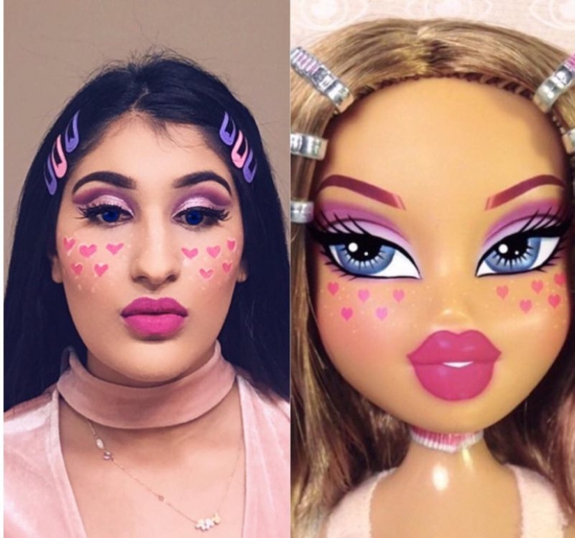 Doll face: Social media users do makeup like Bratz dolls
