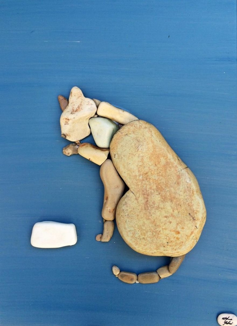 El artista hace pinturas increíblemente realistas a partir de piedras encontradas en la playa
