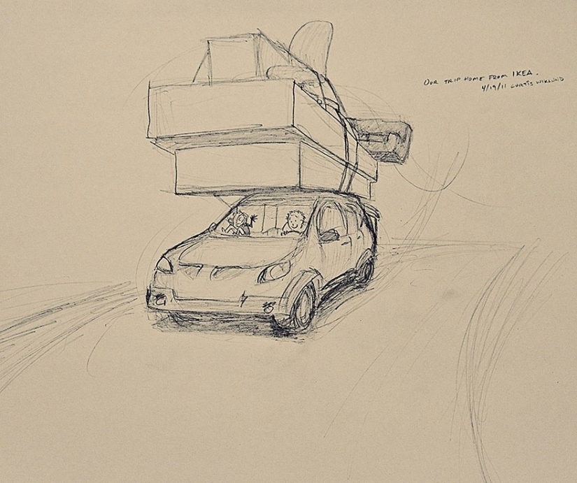 El artista ilustra cada día que pasa con su amada esposa