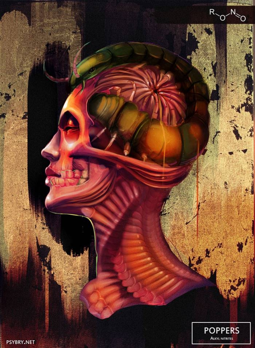 El artista tomó 20 medicamentos diferentes para demostrar los efectos de los medicamentos en el cerebro humano