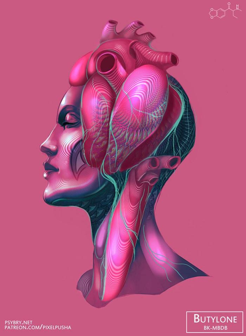 El artista tomó 20 medicamentos diferentes para demostrar los efectos de los medicamentos en el cerebro humano