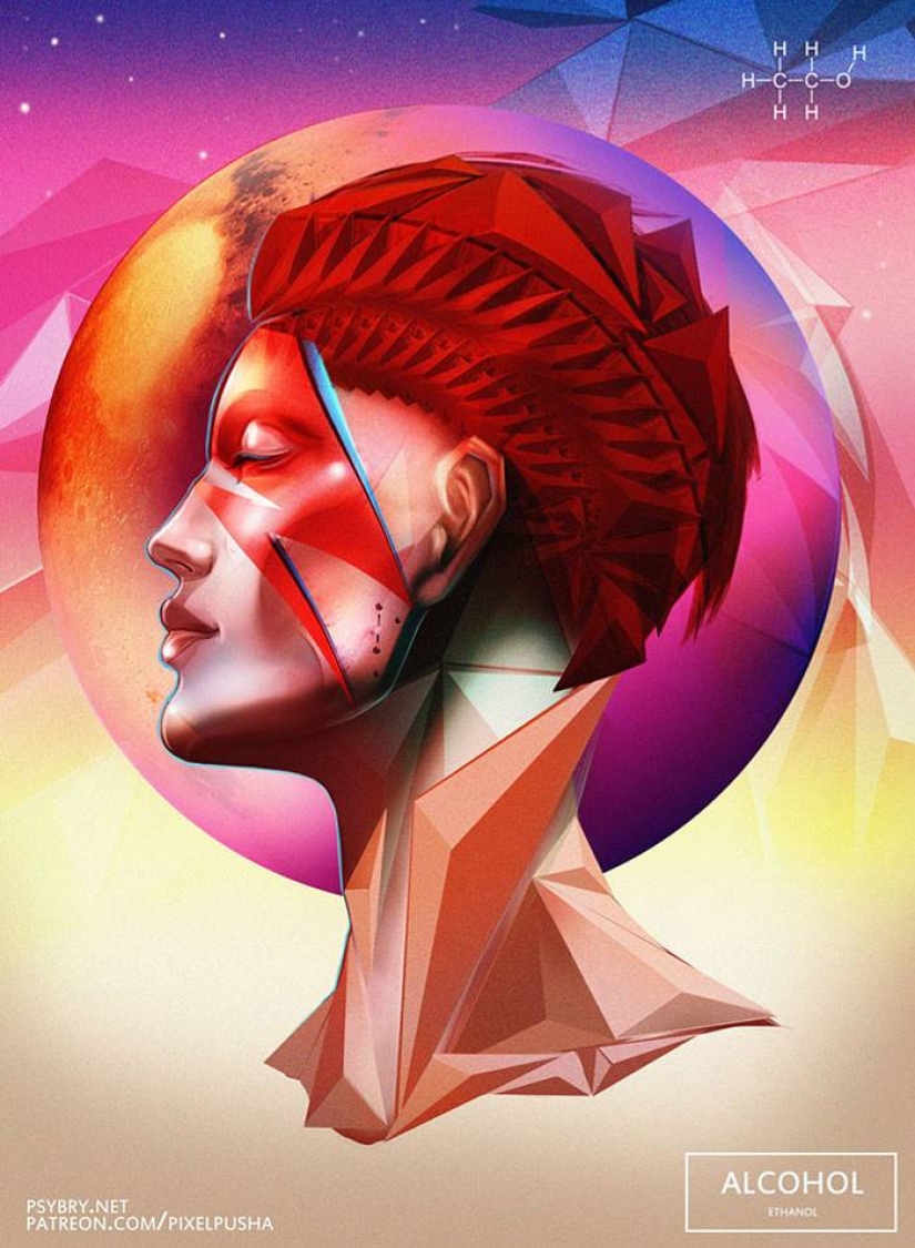 El artista tomó 20 medicamentos diferentes para demostrar los efectos de los medicamentos en el cerebro humano