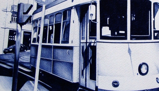 El chico dibuja con un simple bolígrafo, y resulta casi una foto El chico dibuja con un simple bolígrafo, y resulta casi una foto