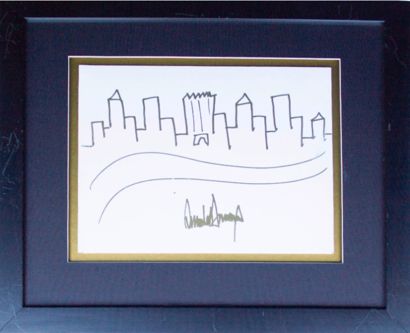 El dibujo realizado por Trump será subastado por 9.000 dólares. Pero está lejos de Medvedev