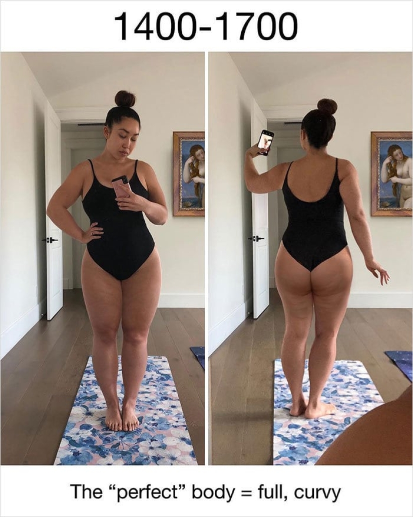 El entrenador con la ayuda de Photoshop mostró claramente cómo se veía la figura ideal en diferentes años