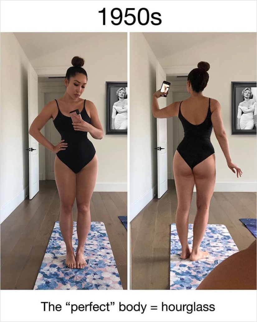 El entrenador con la ayuda de Photoshop mostró claramente cómo se veía la figura ideal en diferentes años