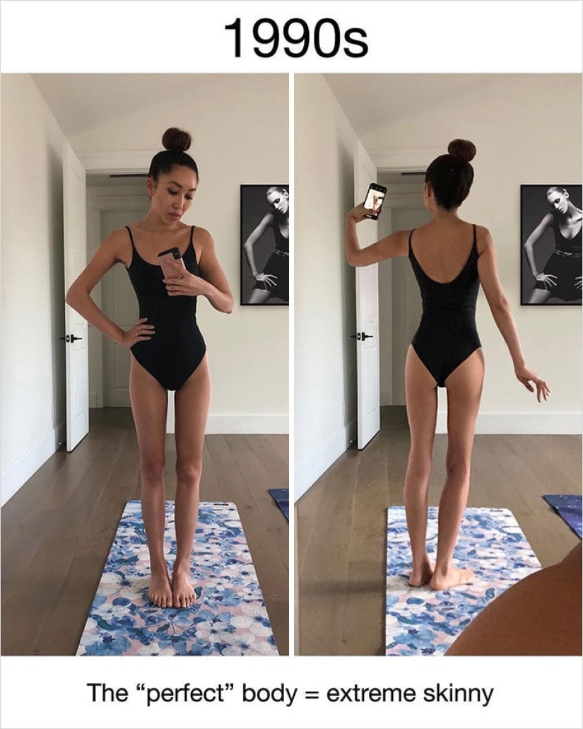 El entrenador con la ayuda de Photoshop mostró claramente cómo se veía la figura ideal en diferentes años