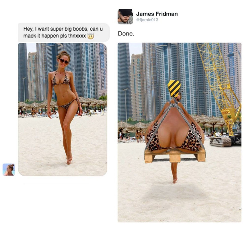 El genio de Photoshop continúa cumpliendo deseos demasiado literalmente