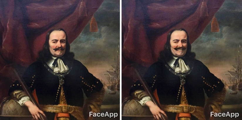 El tipo va a museos y "se burla" de retratos antiguos con la aplicación FaceApp
