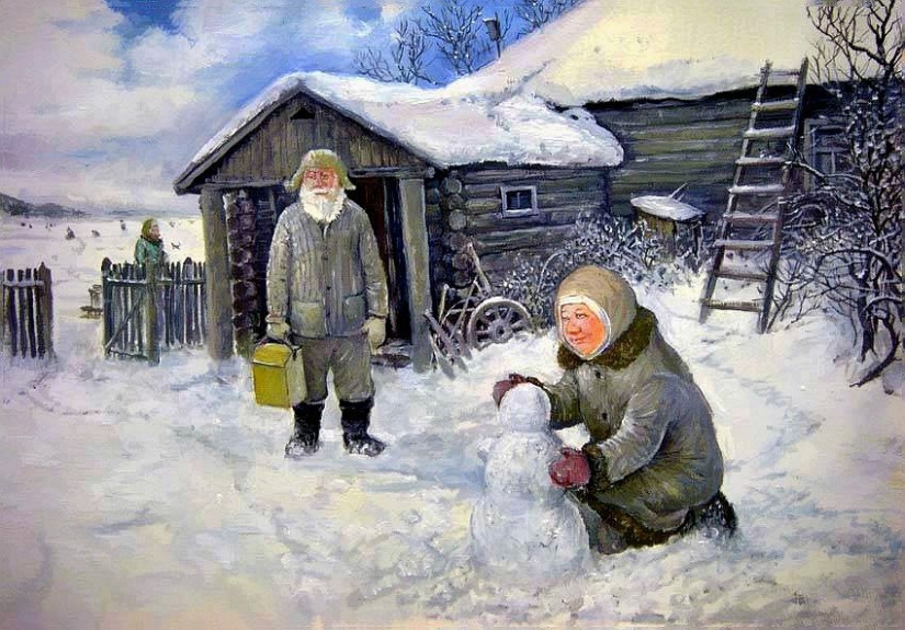 En invierno, especialmente quiero volar artist artista Leonid Baranov