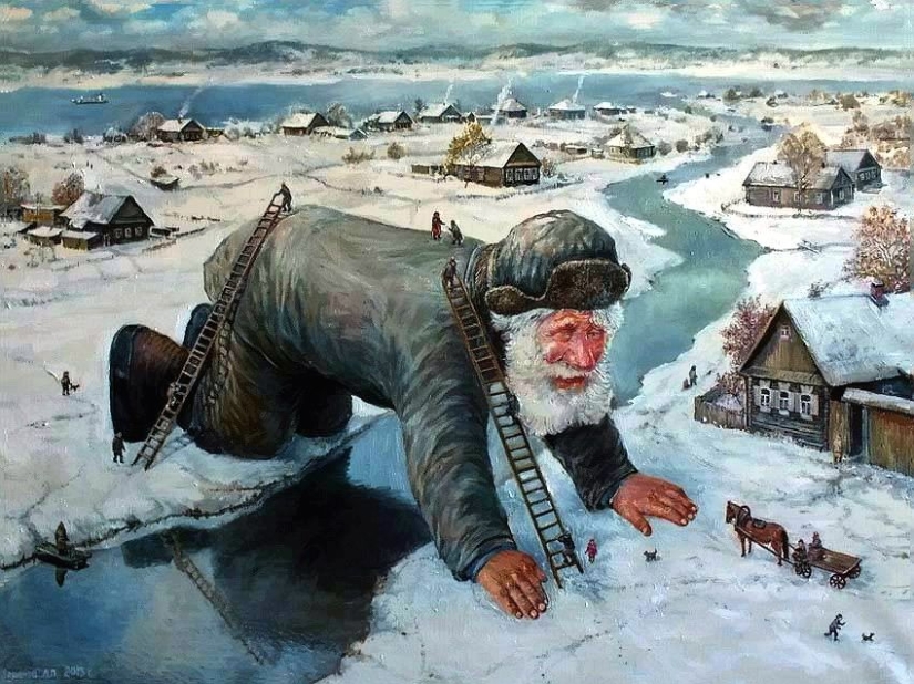 En invierno, quiero volar especialmente... Artista de los Urales Leonid Baranov