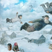 En invierno, quiero volar especialmente... Artista de los Urales Leonid Baranov