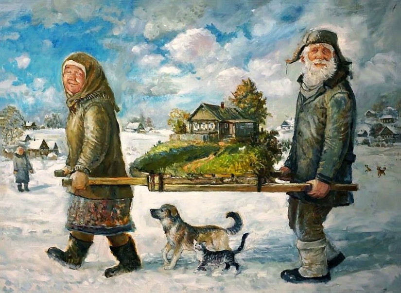 En invierno, quiero volar especialmente... Artista de los Urales Leonid Baranov