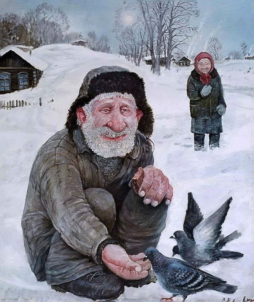 En invierno, quiero volar especialmente... Artista de los Urales Leonid Baranov